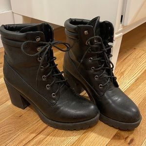 Heeled combat boots